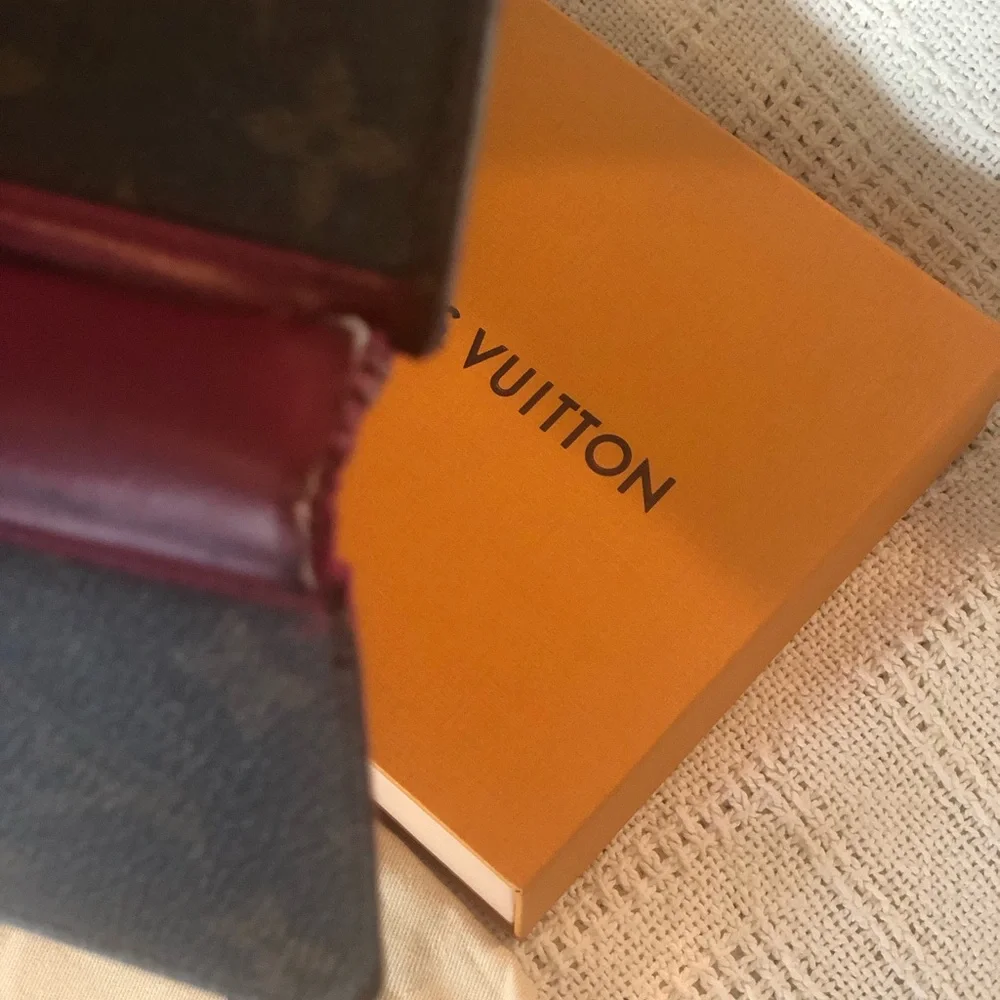 LOUIS VUITTON Monogram Folio iPhone X XS Case Smartphone Cover Fuchsia Red